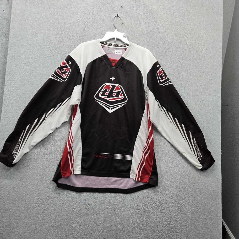 Troy Lee Designs Men Motocross Jersey XL Black Graphic Logo Activewear READ